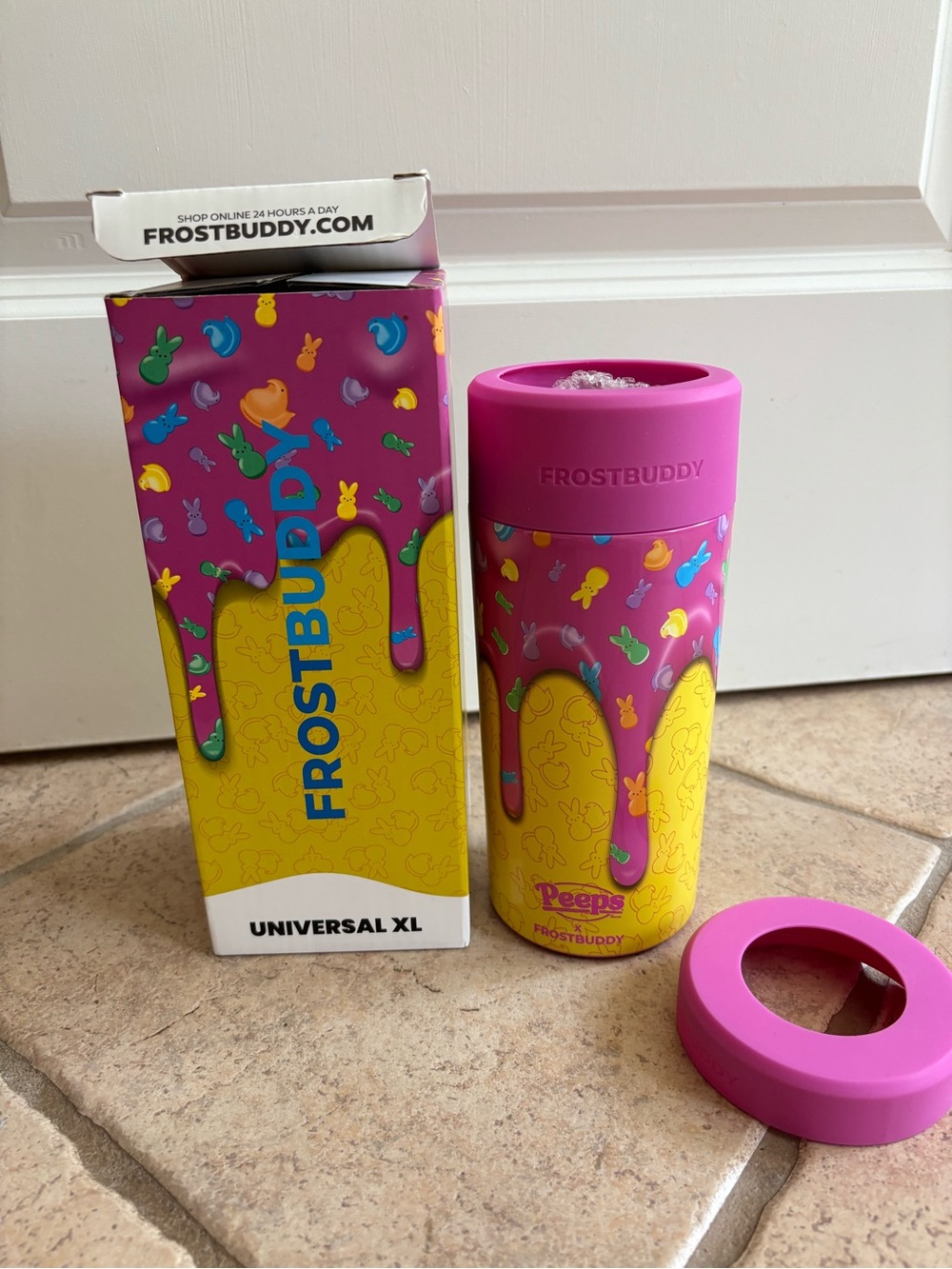 FrostBuddy Can Cooler Peeps Drip Pink Insulated Drink Holder Universal XL New
